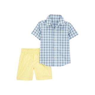 【Carter’s】格子藍襯衫2件組套裝(原廠公司貨)
