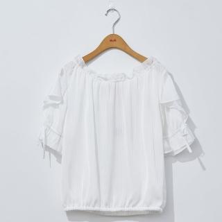 【H2O】日本布荷葉袖直條紋上衣 #3685018