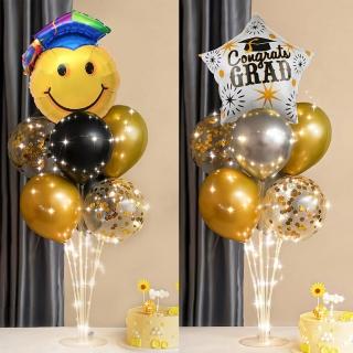派對佈置畢業造型氣球桌飄燈飾1組(畢業派對 氣球 謝師宴布置 教室佈置 典禮 拍照道具)