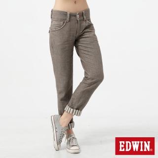 【EDWIN】女裝 休閒童趣 MISS BT袋蓋B.F色褲(咖啡色)