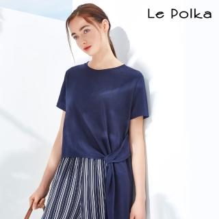 【Le Polka】立體剪裁綁結識造型T恤-女
