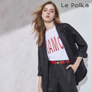 【Le Polka】寬版麻料西裝外套-女