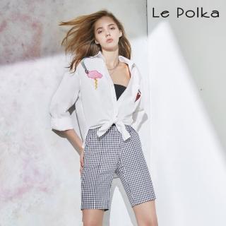 【Le Polka】俏麗格子五分短褲-女