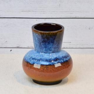 【YU Living 信歐傢居】陶瓷窄口圓肚窯變釉花瓶(藍色/花器 桌上擺飾)