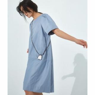 【UUIN】UUIN _ 藍灰色公主袖洋裝(女裝 正式感洋裝 水藍灰色)