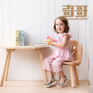 【奇哥】Chic a Bon 女童裝 機器人粉白格紋造型上衣(1-5歲)