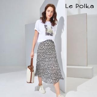 【Le Polka】經典小白花魚尾長裙-女