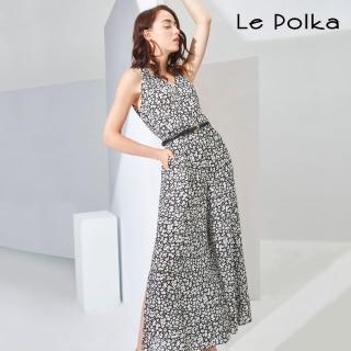 【Le Polka】經典夢露小白花洋裝-女