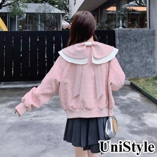 【UniStyle】甜美長袖外套 韓系雙層荷葉邊短版奶感 女 ZM172-2016(粉)