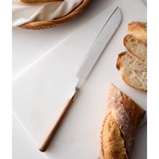 【樂邁家居】網美風 不鏽鋼麵包刀 奶油刀(質感餐具/精細不鏽鋼/黑胡桃木柄)