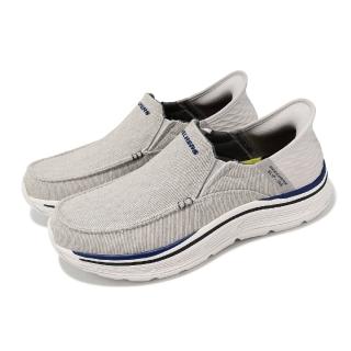 【SKECHERS】休閒鞋 Remaxed-Fenick Slip-Ins 男鞋 灰 藍 套入式緩衝 懶人鞋 健走鞋(204839-GRY)