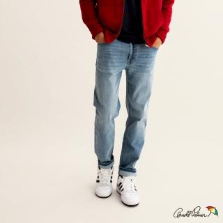 【Arnold Palmer 雨傘】男裝-高彈力水洗直筒牛仔褲(淺藍色)