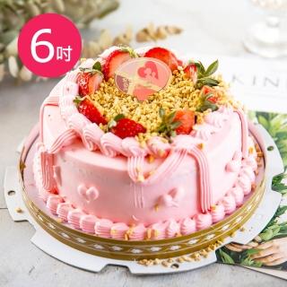 【樂活e棧】母親節造型蛋糕-粉紅華爾滋蛋糕6吋1顆(母親節 蛋糕 手作 水果)