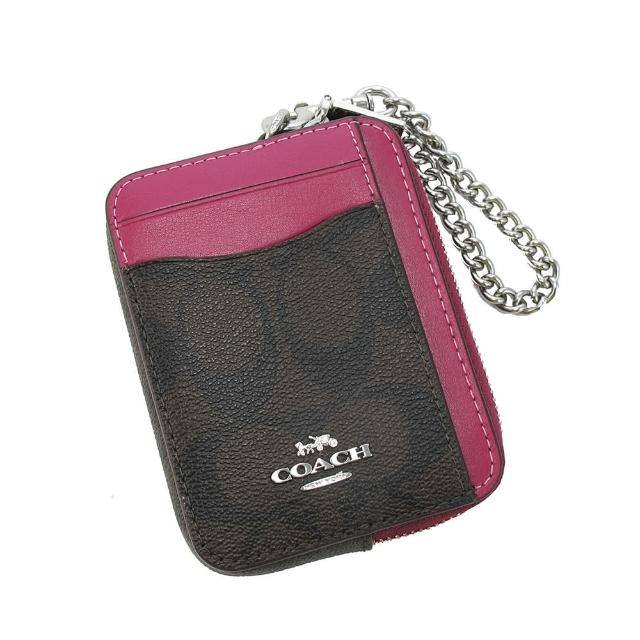 【COACH】送原廠提袋-大CLOGO卡夾/零錢包(深咖紫)