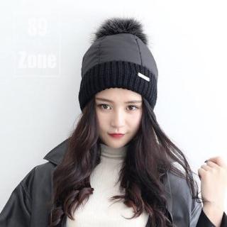 【89 zone】法式糖果彩色護耳 毛線帽(黑/灰/紅/白/粉)