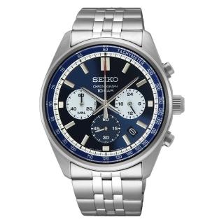 【SEIKO 精工】CS 紳士時尚三眼計時手錶-藍熊貓 41.5mm/SK027(SSB427P1 / 8T63-00W0B)