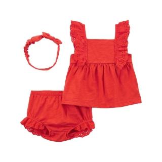 【Carter’s】紅色蕾絲3件組套裝(原廠公司貨)