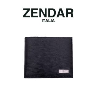 【ZENDAR】台灣總代理 限量2折 頂級皮革極光紋8卡短夾 安東尼奧系列 全新專櫃展示品(黑色 贈原廠送禮提袋)