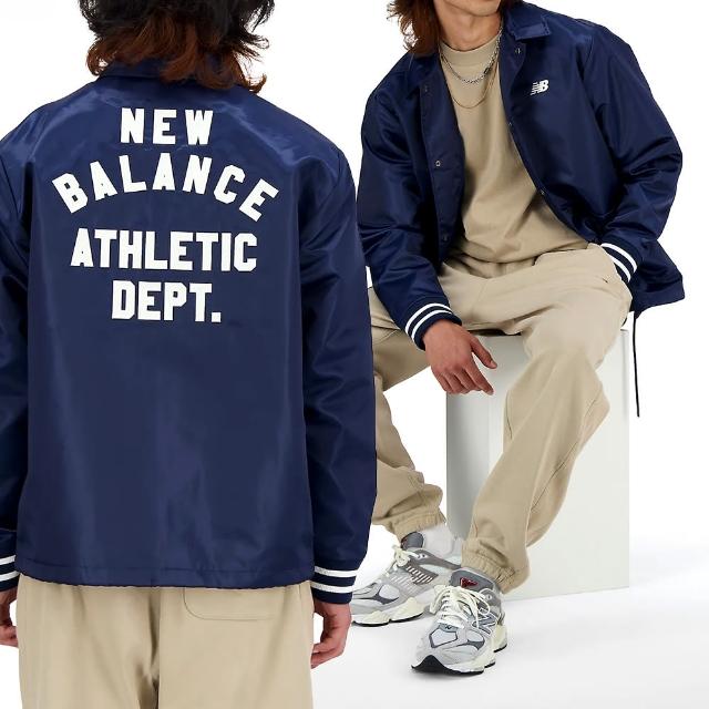 【NEW BALANCE】男款 藍色 休閒 日常 穿搭 冬季 教練外套 外套 MJ41553NNY