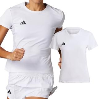 【adidas 愛迪達】Adizero E Tee 女款 白色 上衣 亞洲版 運動 慢跑 訓練 修身 吸濕排汗 短袖 IN1173