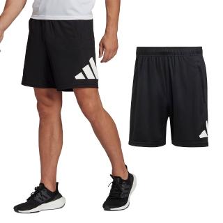 【adidas 愛迪達】TR-ES Logo Sho 男款 黑色 運動 訓練 健身 吸濕排汗 拉鍊口袋 短褲 IB8121