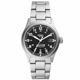 【FOSSIL】公司貨 簡約率性太陽能不鏽鋼腕錶/銀x黑面 男錶(FS5973)