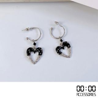 【00:00】韓國設計S925銀針甜酷愛心C圈造型耳環(S925銀針耳環 愛心耳環 C圈耳環)
