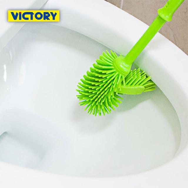 【VICTORY】橡膠軟毛多角馬桶刷組1入-顏色隨機(馬桶刷 廁所刷 衛浴刷)
