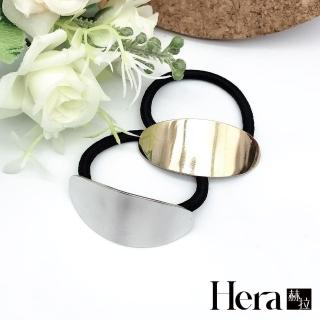 【HERA 赫拉】時尚金屬光面Ｃ型髮圈-2入組(金屬感 復古 氣質)