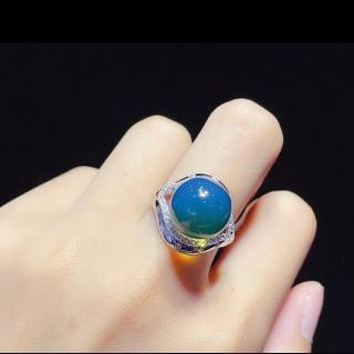 【勝弘珠寶】多明尼加藍珀花盛開戒指-12mm