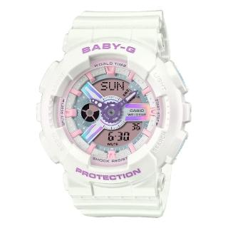 【CASIO 卡西歐】BABY-G夢幻偏光色彩雙顯錶(BA-110FH-7A)