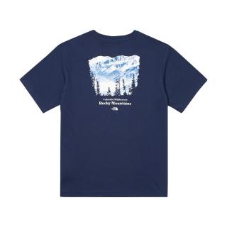 【The North Face】北臉 上衣 男款 短袖上衣 運動 M PWL ROCKY MOUNTAIN SS TEE 藍 NF0A88GK8K2