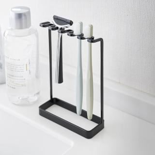 【YAMAZAKI】tower極簡立式牙刷架-黑(衛浴收納架/牙刷架/牙刷杯架)