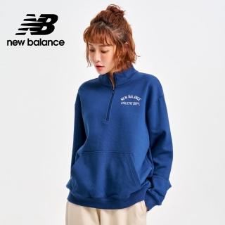 【NEW BALANCE】NB 半開襟長袖上衣_WT41538NNY_女性_藍色(美版 版型偏大)