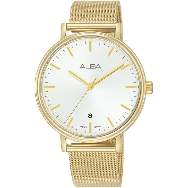 【ALBA】雅柏官方授權A1時尚金色米蘭女錶-36mm(AM3959X1)