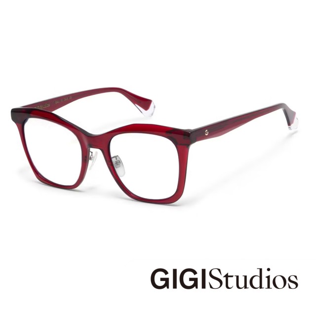 【GIGI Studios】復古立體光學眼鏡(紅 -BERTHA-67662/6)