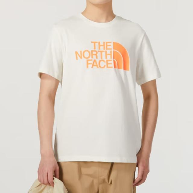 【The North Face】北臉 上衣 男款 短袖上衣 運動 透氣 M FOUNDATION LOGO SS TEE 米白 NF0A88GYQLI