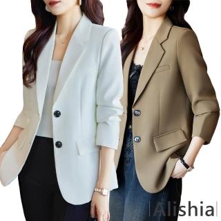 【Alishia】韓版經典設計款修身西裝外套 M-3XL(現+預 白色 / 卡其色 / 黑色)