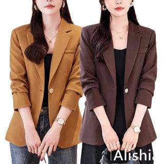 【Alishia】高級時尚收腰顯瘦休閒西裝外套 M-3XL(現+預 焦糖色 / 咖啡色 / 黑色)