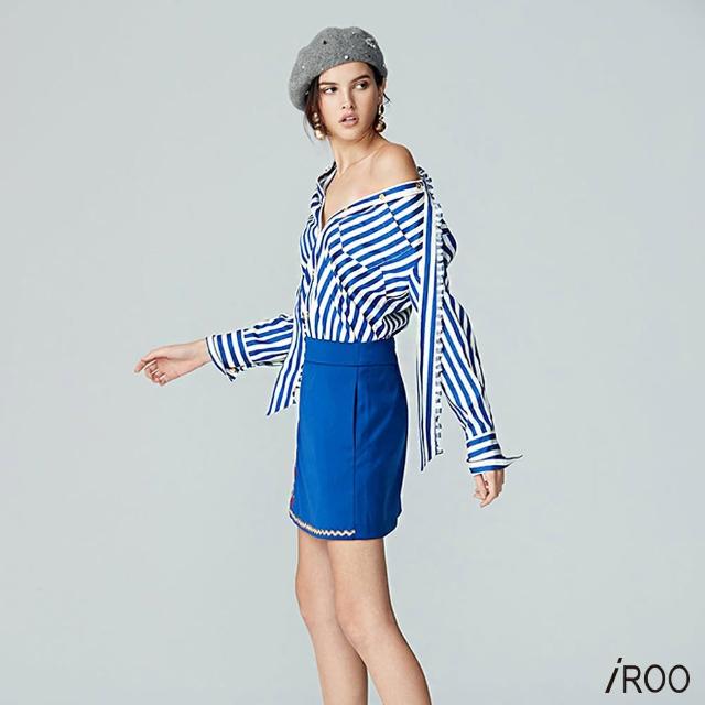 【iROO】刺繡女人設計短裙
