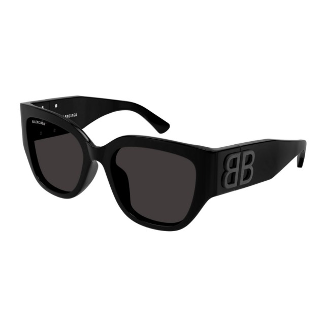 【Balenciaga 巴黎世家】灰色LOGO膠框太陽眼鏡(BB0323SK-001 雙B LOGO)
