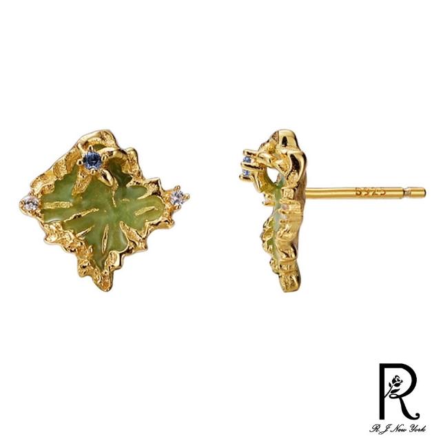 【RJ New York】橄欖方晶幾何典雅設計耳環(2色可選)