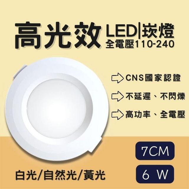 【彩渝】CNS認證 LED崁燈系列 7cm 6w(崁燈 護眼無藍光 高光效 客廳燈 臥室燈具 房間燈)