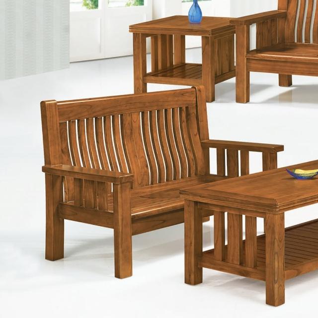 【MUNA 家居】198型樟木色實木組椅/雙人座(沙發 實木 雙人座)
