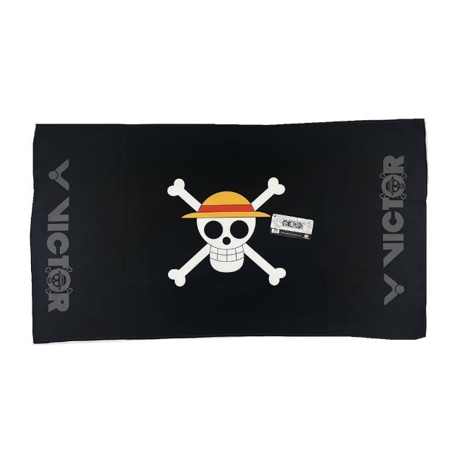 【VICTOR 勝利體育】ONE PIECE海賊旗毛巾95X50cm運動毛巾黑(C4179)