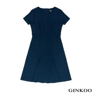 【GINKOO 俊克】素面短袖連身洋裝