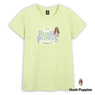 【Hush Puppies】女裝 T恤 質感品牌印花刺繡狗T恤(淺綠 / 43211109)