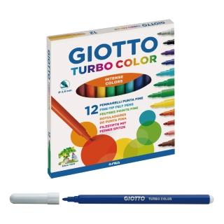 【義大利GIOTTO】可洗式兒童隨身彩色筆-細12色(彩筆 繪畫 繪圖 塗鴉 手繪 學生 辦公室 事務用品)
