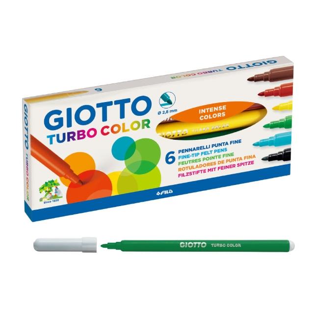 【義大利GIOTTO】可洗式兒童隨身彩色筆-6色(彩筆 繪畫 繪圖 塗鴉 手繪 學生 辦公室 事務用品)