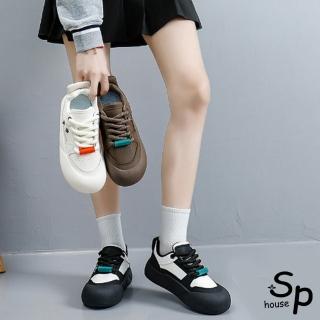 【Sp house】青春飛揚厚底綁帶休閒鞋(3色可選)